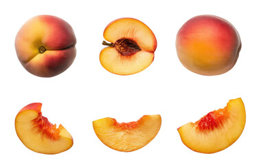 Isolated PNG Peach Fruit, GENERATIVE AI