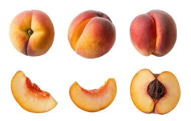 Isolated PNG Peach Fruit, GENERATIVE AI