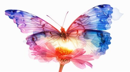 Vibrant butterfly with colorful wings perched on a flower, perfect for nature, wildlife, and spring themes.