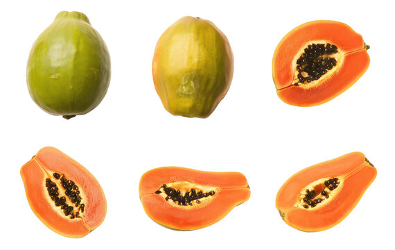 Isolated PNG Papaya Fruit, GENERATIVE AI