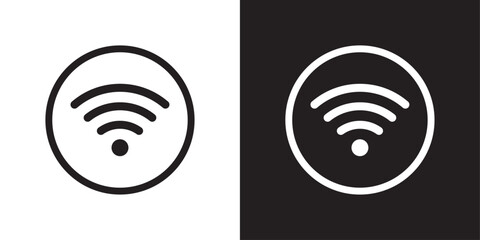 Vector black and white wifi icons