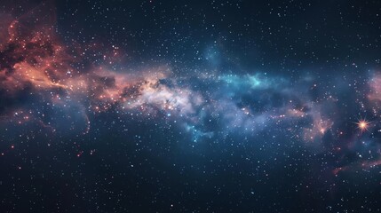 Fototapeta premium Cosmic Nebula with Bright Stars and Dust Clouds