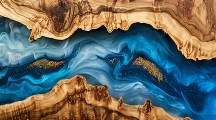 Wood texture with epoxy resin for decoration