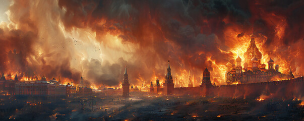 Fototapeta premium Apocalyptic Moscow Skyline
