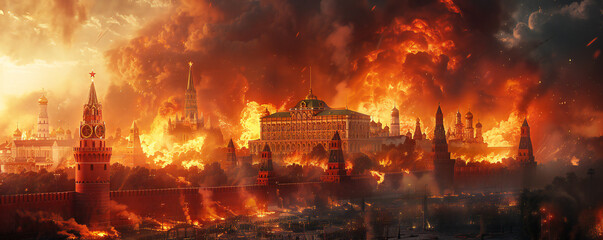 Moscow Red Square in Apocalyptic Chaos