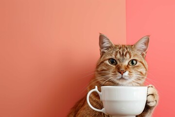 cat with a cup