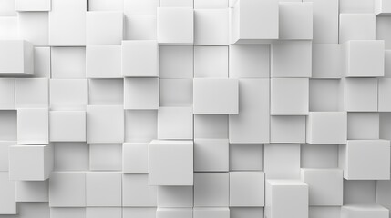 Random shifted white cube boxes block background wallpaper banner with copy space. 