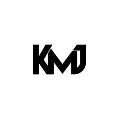 kmj initial letter monogram logo design