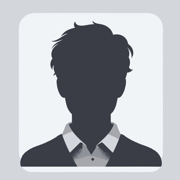 The profile image is a blank. Grey silhouette figure without photo