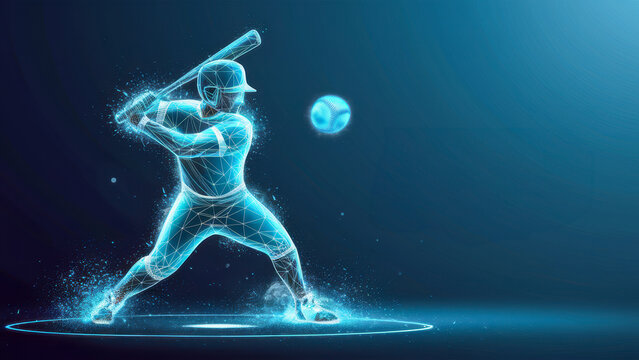 Virtual Reality Baseball Scene with Copy-Space
