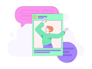 Communicate with consultants flat vector character concept operation hand drawn illustration
