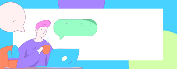 Communicate with consultants flat vector character concept operation hand drawn illustration
