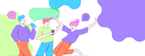 Communicate with consultants flat vector character concept operation hand drawn illustration
