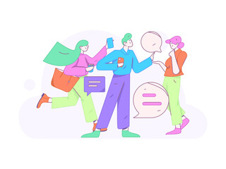 Communicate with consultants flat vector character concept operation hand drawn illustration
