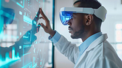 data scientist using virtual reality technology