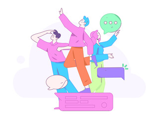 Communicate with consultants flat vector character concept operation hand drawn illustration
