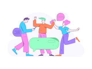 Communicate with consultants flat vector character concept operation hand drawn illustration
