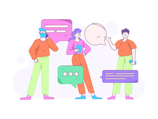 Communicate with consultants flat vector character concept operation hand drawn illustration
