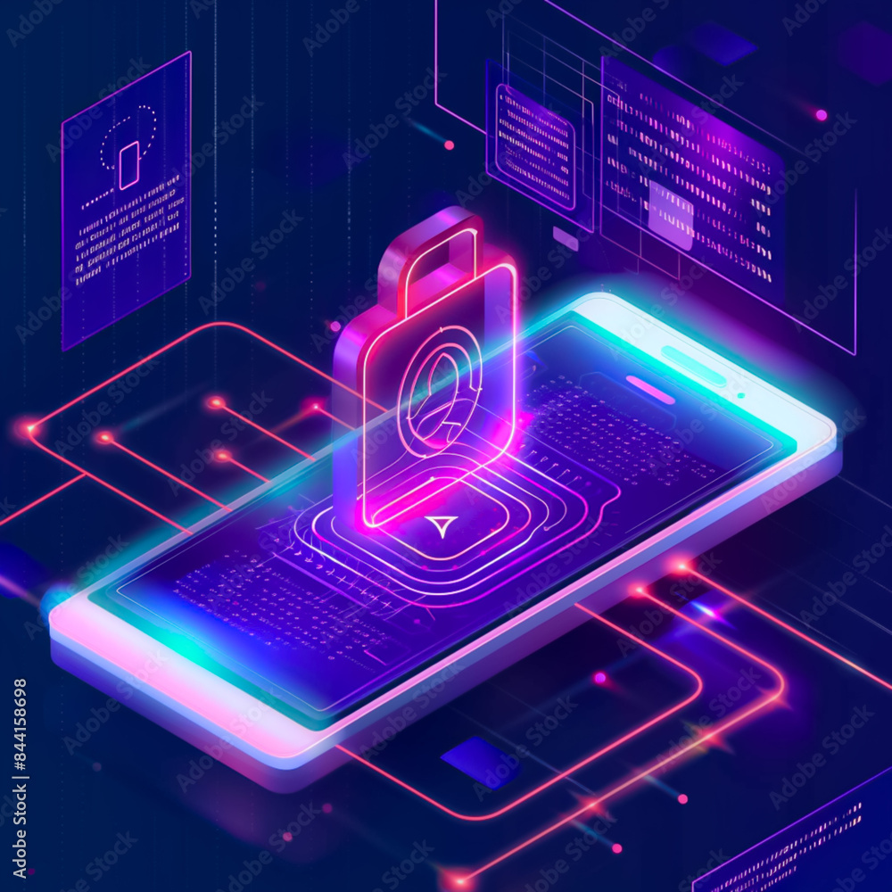 Poster 2fa secure account login connection or cybersecurity