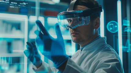 data scientist using virtual reality technology