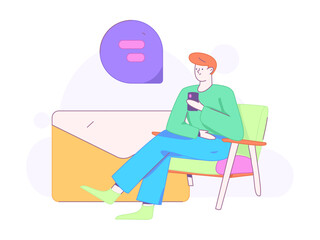 Communicate with consultants flat vector character concept operation hand drawn illustration
