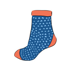Sock blue and orange illustration, simple digital style