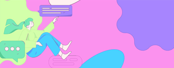 Communicate with consultants flat vector character concept operation hand drawn illustration
