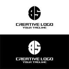 creative letter logo bs desain vektors