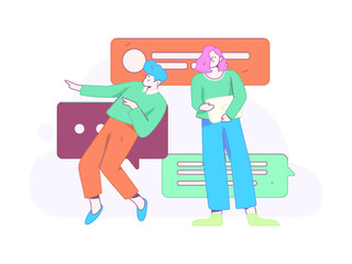 Communicate with consultants flat vector character concept operation hand drawn illustration
