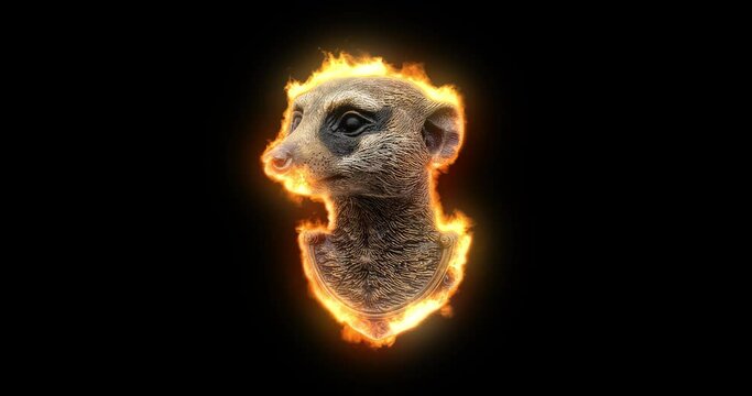 fiery meerkat head footage