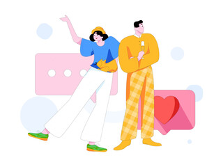 Communicate with consultants flat vector character concept operation hand drawn illustration
