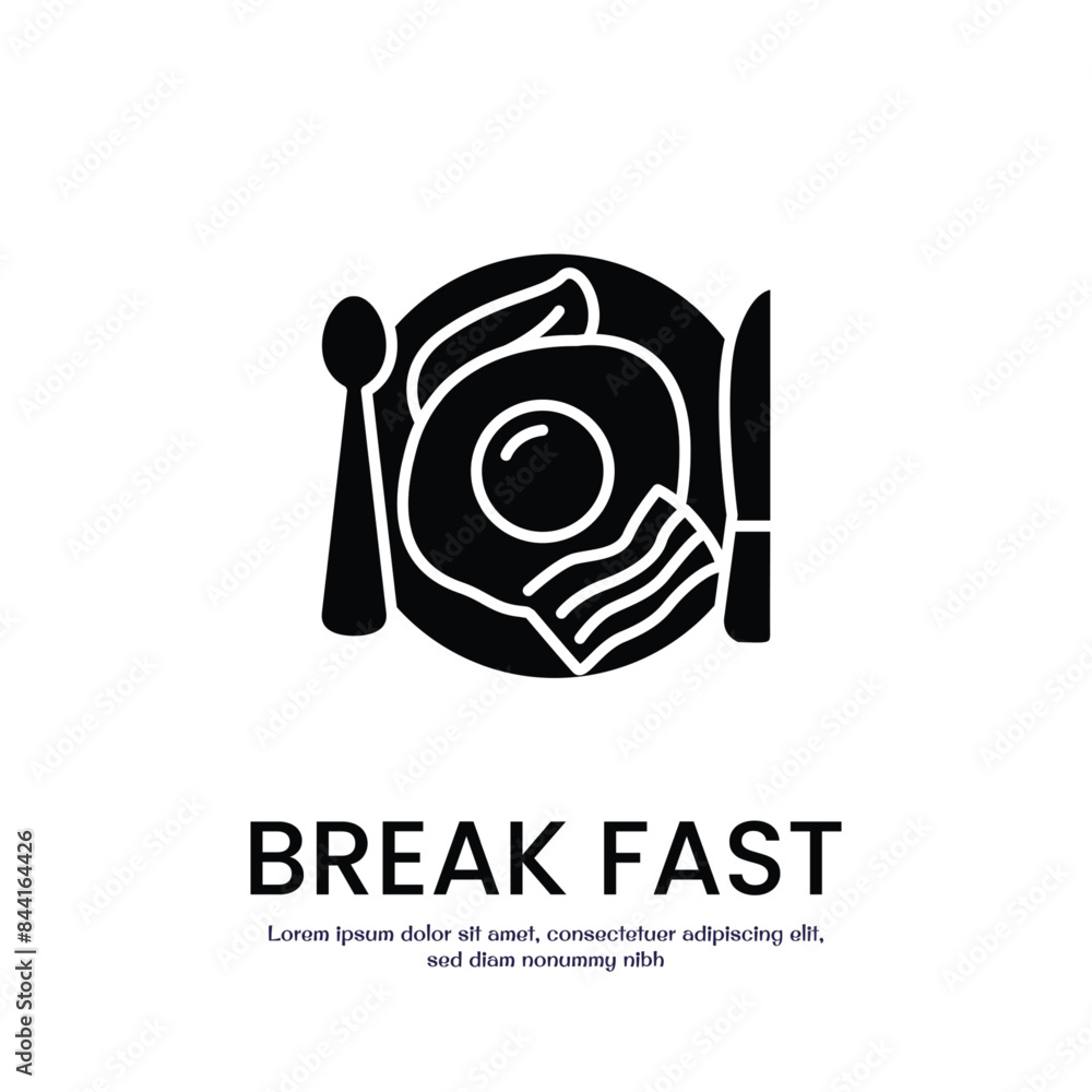 Aufkleber breakfast solid icon vector design good for web or mobile app