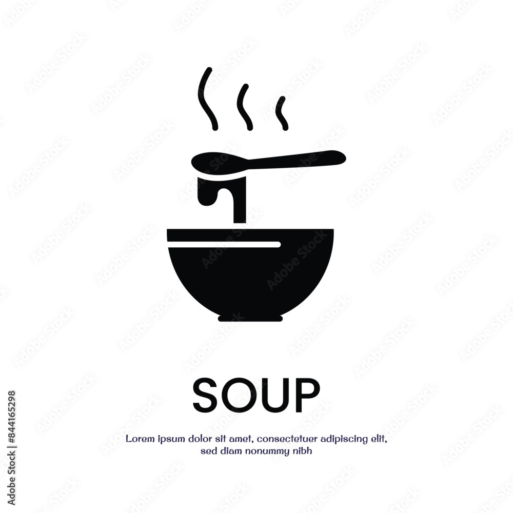 Aufkleber soup solid icon vector design good for web or mobile app