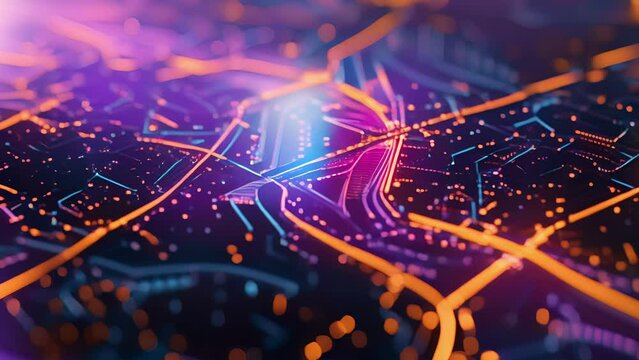 A holographic map of the city zooming in on a specific area where an accident has been reported and showing alternate routes for drivers to avoid the area.