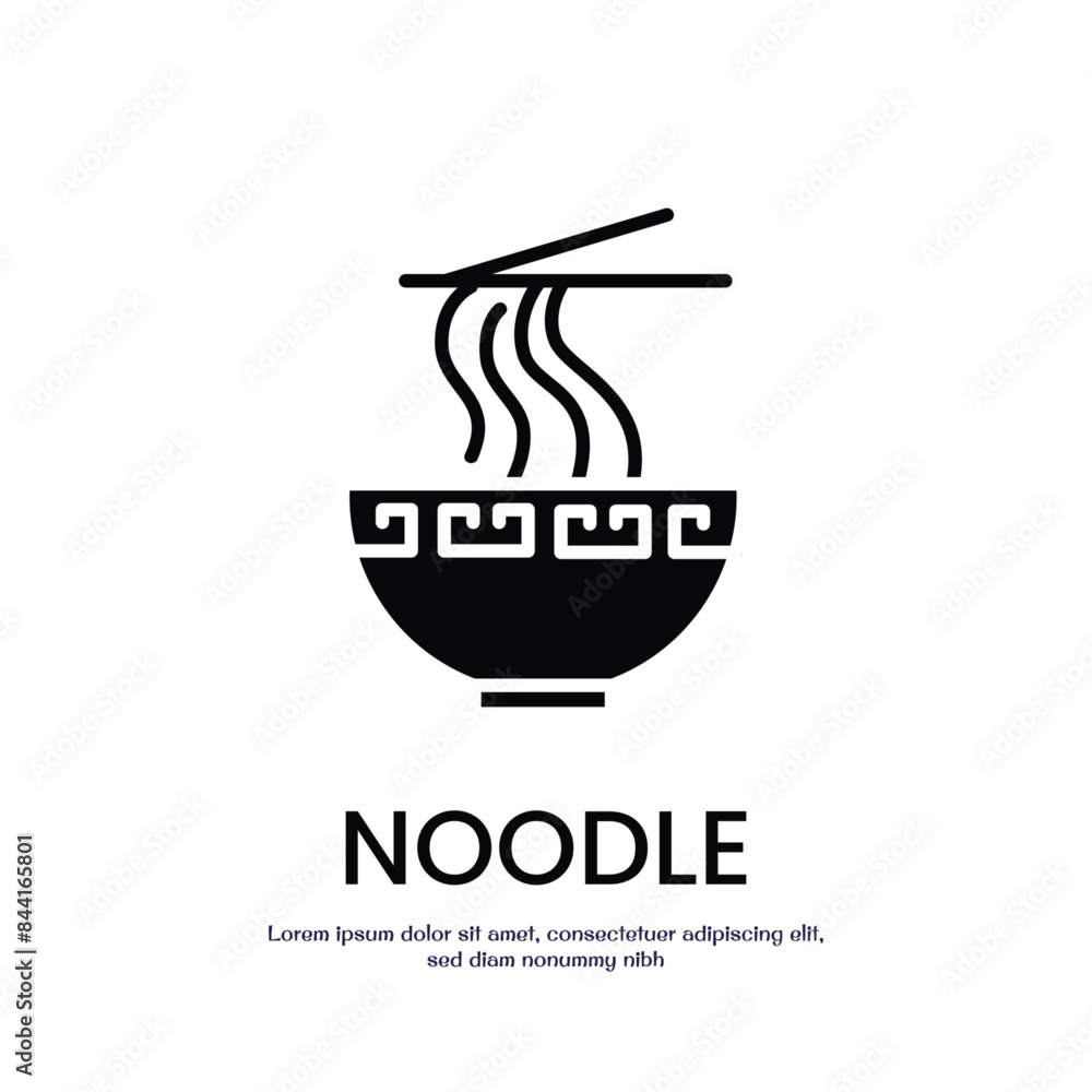Poster noodle solid icon vector design good for web or mobile app