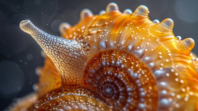 Snail radula in the style of Nikon D850, macro photography, 32k UHD, National Geographic photo, high detailed, focus stacking