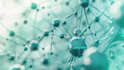 Abstract Molecular Structure in Turquoise Tones