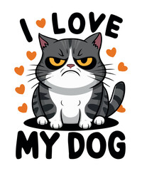 I Love My Dog SVG T Shirt Design