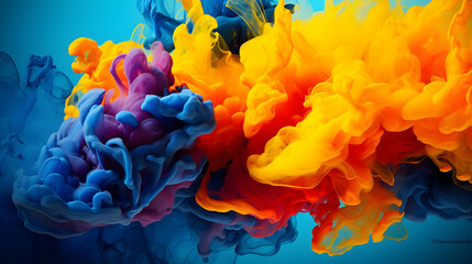 Obraz premium Bold yellows and blues colliding in energetic contrast