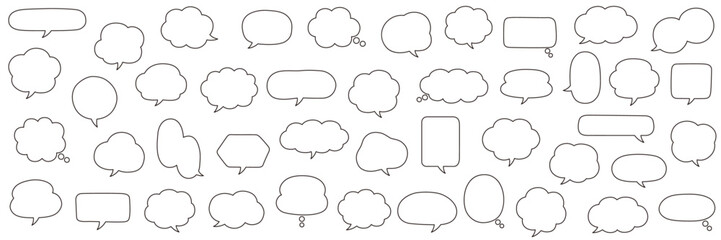 シンプルなふきだしのベクターイラストセット　ふきだし　フレーム　