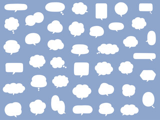 シンプルなふきだしのベクターイラストセット　ふきだし　フレーム　