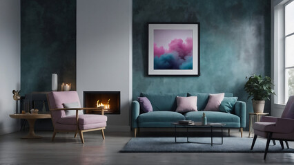Scandinavian interior design of modern living room