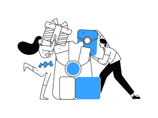 Online shopping e-commerce coupon concept flat vector concept operation hand drawn illustration
