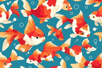 Goldfish seamless pattern