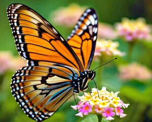 Obraz premium Butterfly Stock Photo, Butterfly, Beauty In Nature, Flower, Butterflies, Generated By Ai.