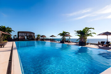 Fototapeta premium swimming pool in hotel