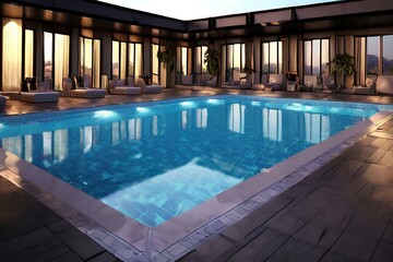 Fototapeta premium swimming pool in hotel