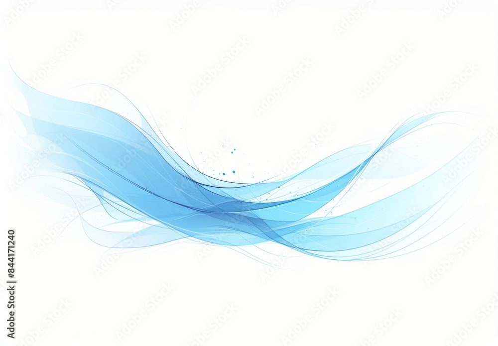 Poster business banner design with light blue wavy lines on white background, featuring simple vector shape