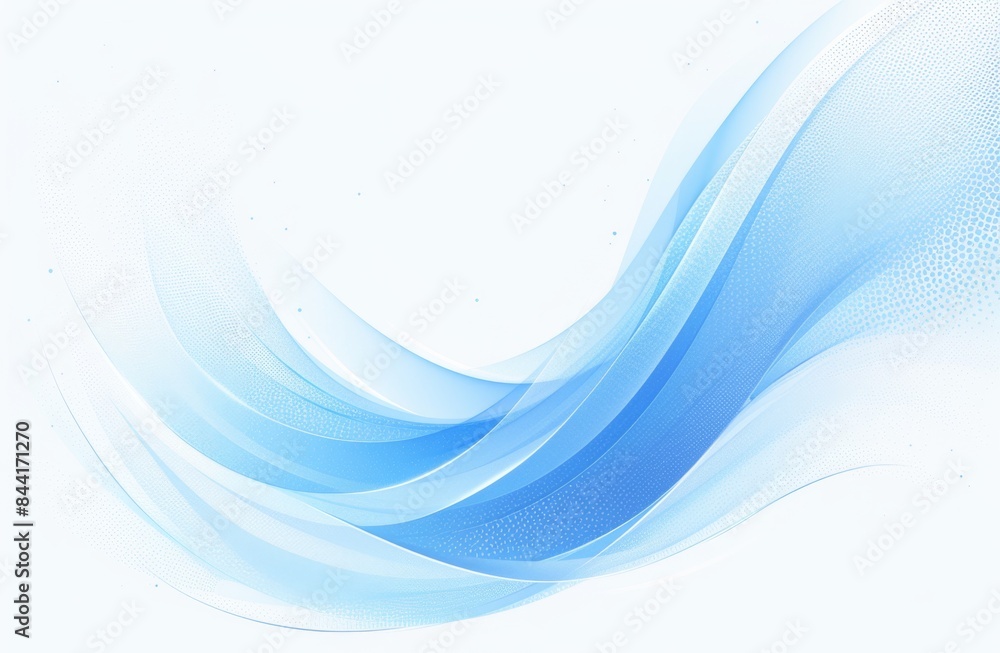 Poster business banner design with light blue wavy lines on white background, featuring simple vector shape