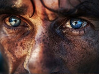 Stunning high-resolution photographs of a man looking at the world with open eyes